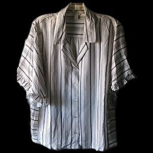 Cato Pinstripe Button Down Top XL